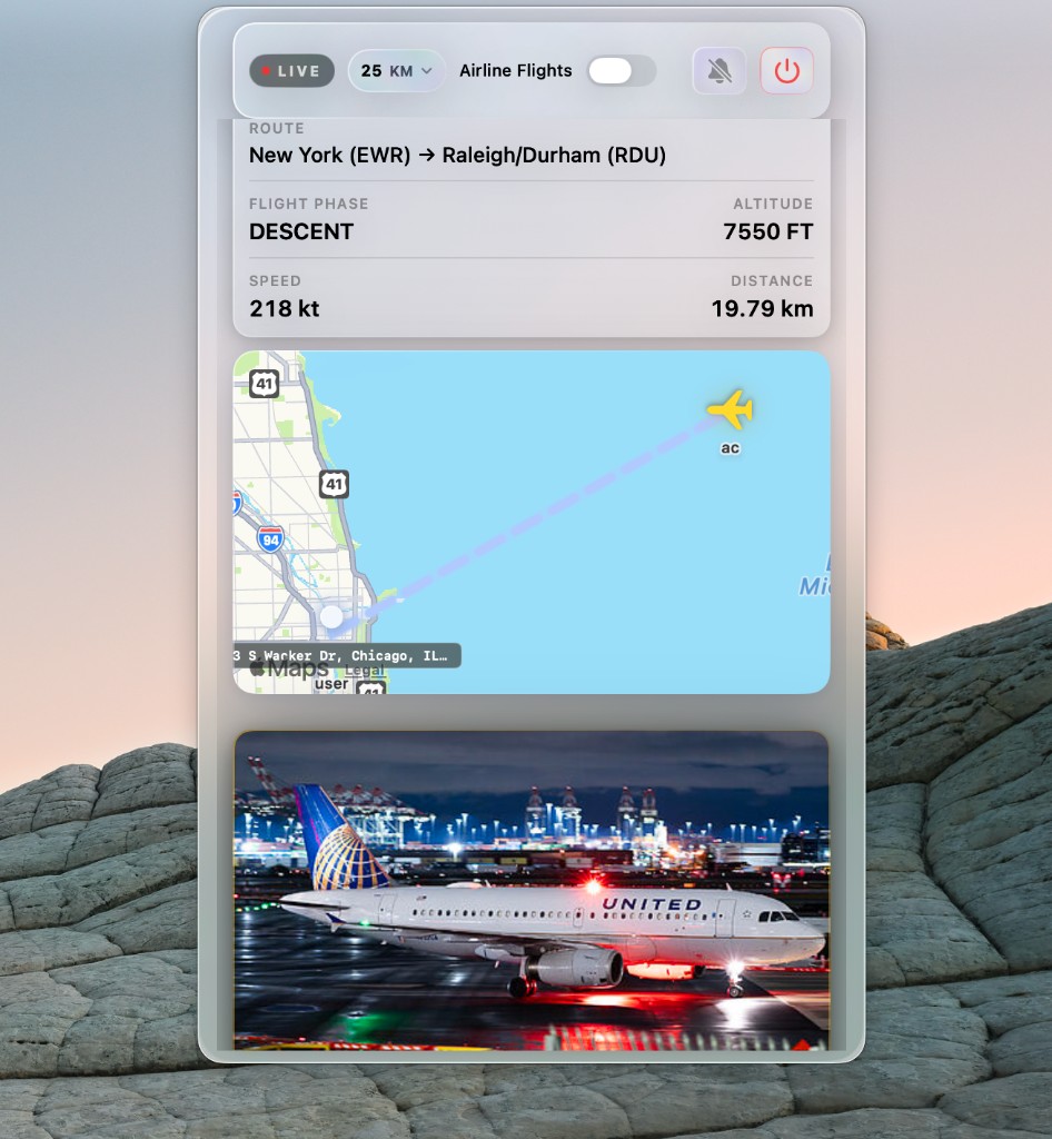 AboveMe route and telemetry view